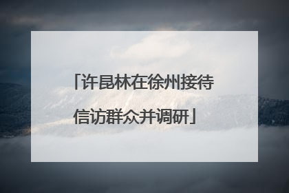 许昆林在徐州接待信访群众并调研
